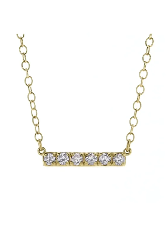 Modern Jewelry At Exclusive Discounts – Shop Today SIX DIAMOND SIGNIFICANCE BAR NECKLACE