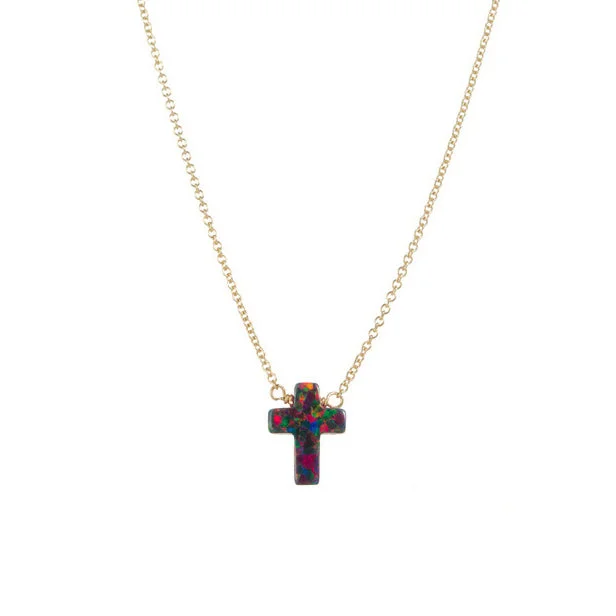 Luxury Meets Affordability – Jewelry Sale Now Live bara boheme | Small "Cross" Opal Necklace on Tarnish free Chain Luxury Meets Affordability – Jewelry Sale Now Live bara boheme | Small "Cross" Opal Necklace on Tarnish free Chain