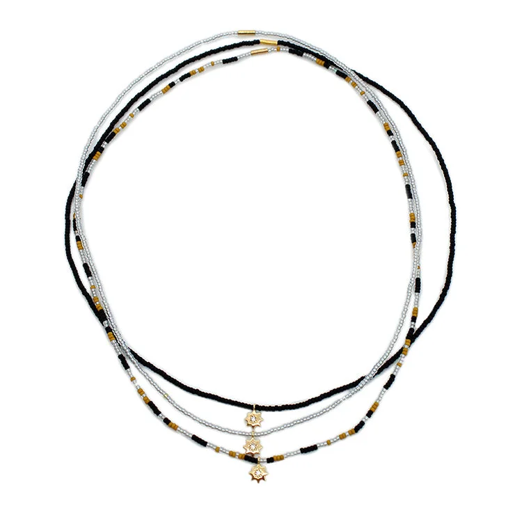 Trending Jewelry Now Available At Exclusive Prices Star Chokers set of 3 / Black