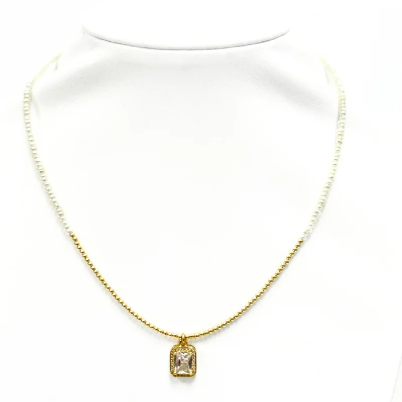 High-End Sparkle, Low-End Prices – Shop Now "TERESA + CLEAR BAGUETTE" Gold Filled and Pearls Ball Beaded Choker High-End Sparkle, Low-End Prices – Shop Now "TERESA + CLEAR BAGUETTE" Gold Filled and Pearls Ball Beaded Choker