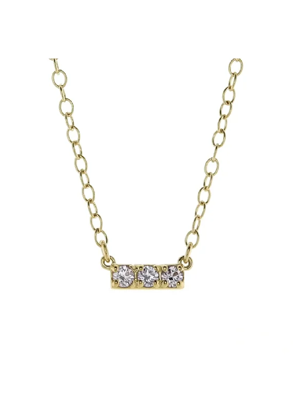 Special Deals On Handcrafted And Designer Jewelry THREE DIAMOND SIGNIFICANCE BAR NECKLACE