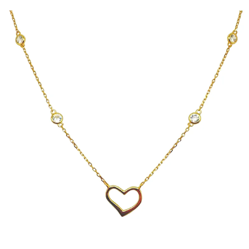 Grab Exquisite Jewelry At The Lowest Prices "VIOLET" Open Heart BTY CZ Necklace