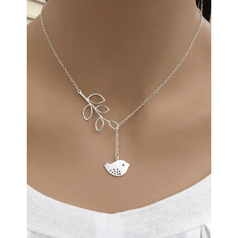 Luxury Jewelry Now At Special Promotional Rates White Dove with Olive Branch Symbol Lariat Necklace for Women by Hollywood Sensation Luxury Jewelry Now At Special Promotional Rates White Dove with Olive Branch Symbol Lariat Necklace for Women by Hollywood Sensation