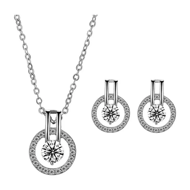 Sparkle For Less – Shop Jewelry Deals Now Silver Cubic Zirconia Necklace and Earring Set for Women Sparkle For Less – Shop Jewelry Deals Now Silver Cubic Zirconia Necklace and Earring Set for Women