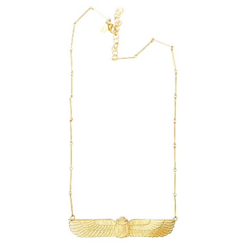 Limited-Time Offer On Elegant Jewelry Pieces Winged Scarab Necklace