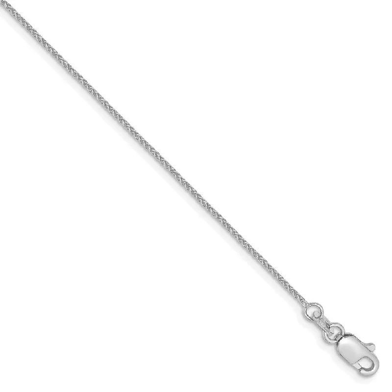 Gorgeous Jewelry, Limited-Time Savings 0.8mm 14k White Gold, Solid Spiga Chain Anklet Gorgeous Jewelry, Limited-Time Savings 0.8mm 14k White Gold, Solid Spiga Chain Anklet