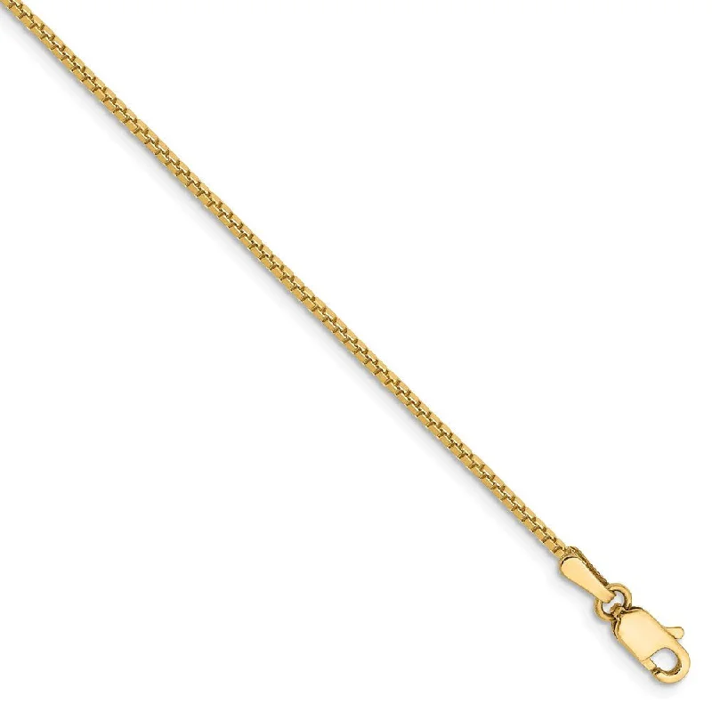 Affordable Luxury Jewelry – Style At A Great Price 1.1mm, 14k Yellow Gold, Solid Box Chain Anklet, 9 Inch