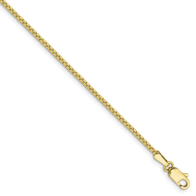 Flash Sale On Elegant Jewelry – Don't Miss Out 1.25mm, 10k Yellow Gold, Box Chain Anklet, 9 Inch