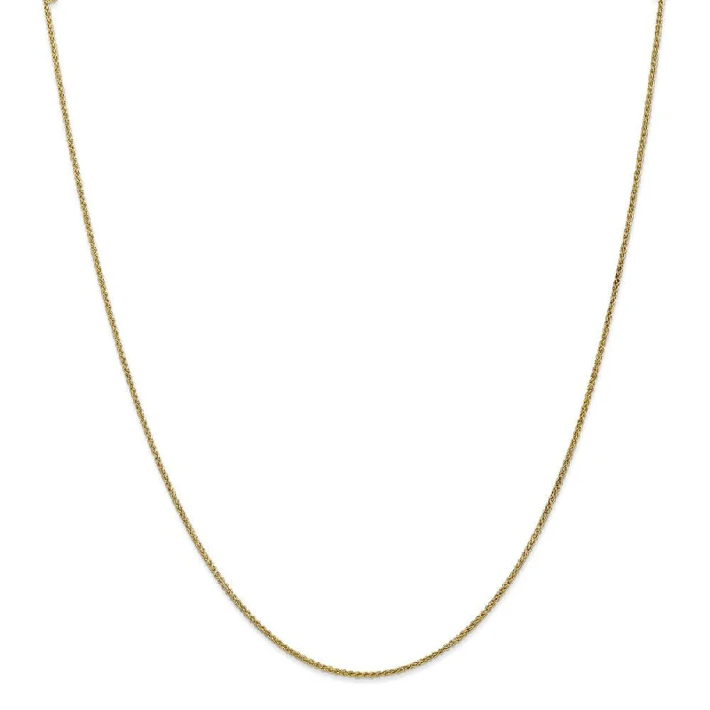 1.25mm 10k Yellow Gold Solid Spiga Chain Anklet, 10 Inch