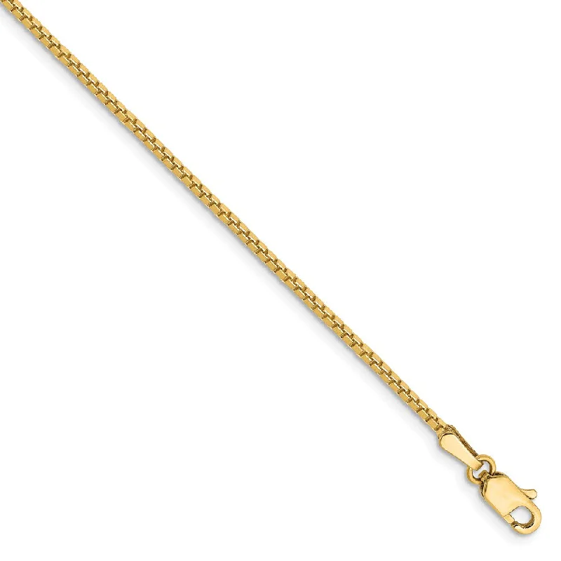 Elegant Jewelry, Affordable Luxury – Shop Now 1.25mm, 14k Yellow Gold, Solid Box Chain Anklet or Bracelet