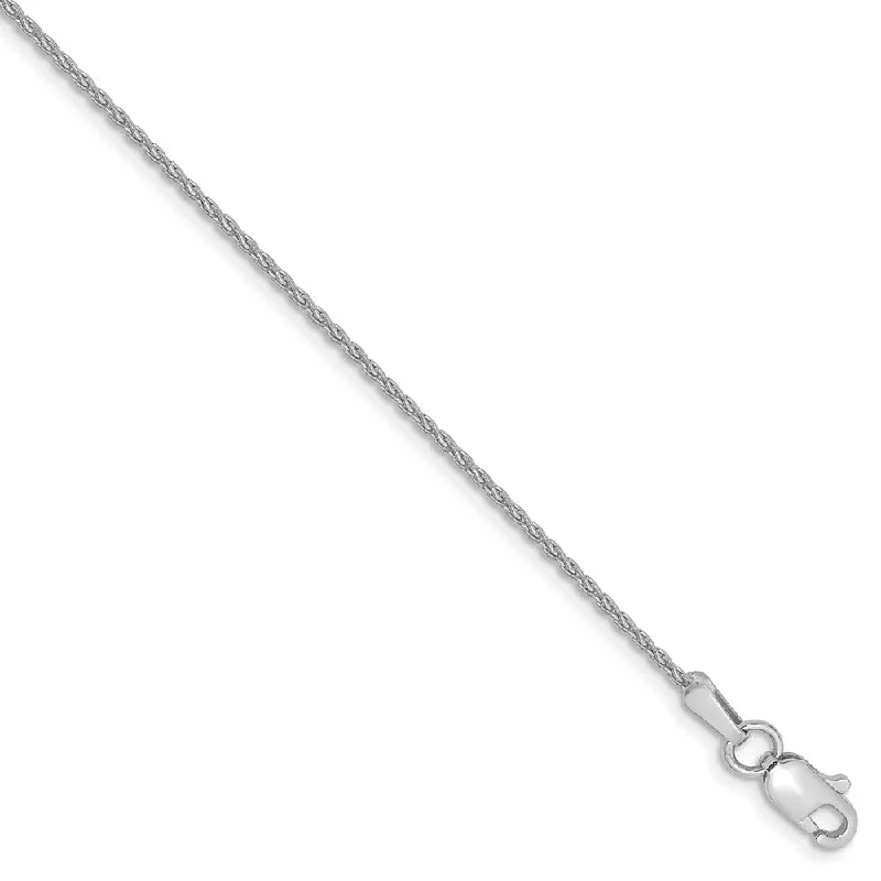 Jewelry Clearance Sale – Final Reductions 1.2mm, 14k White Gold, Solid Parisian Wheat Chain Anklet