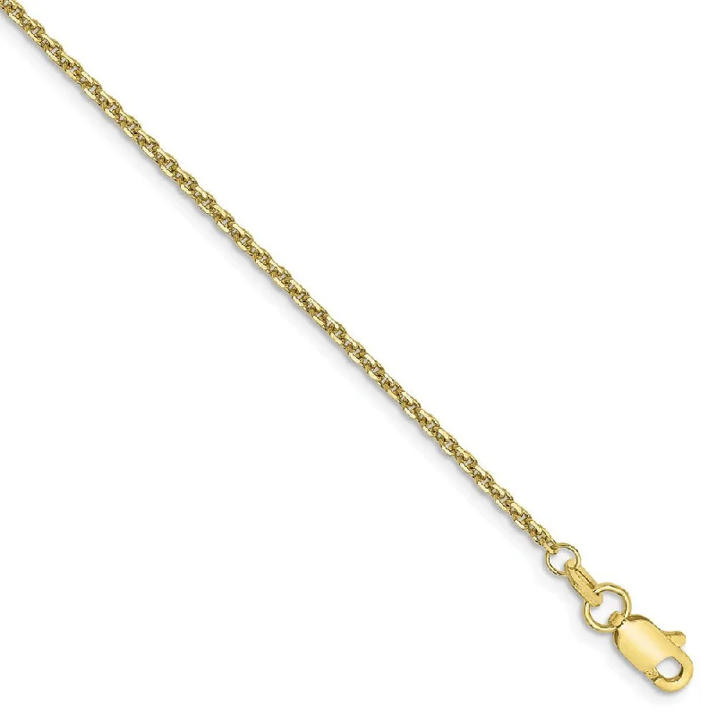 Personalized Jewelry Sale – Unique Gifts At Low Prices 1.3mm, 10k Yellow Gold, Diamond Cut Cable Chain Anklet, 9 Inch