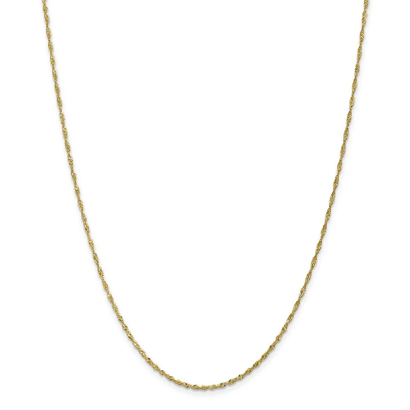 1.4mm 10k Yellow Gold Solid Singapore Chain Anklet, 10 Inch