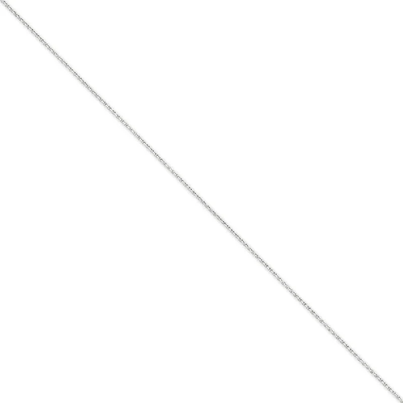 1.4mm, 14k White Gold, Diamond Cut Cable Chain Anklet