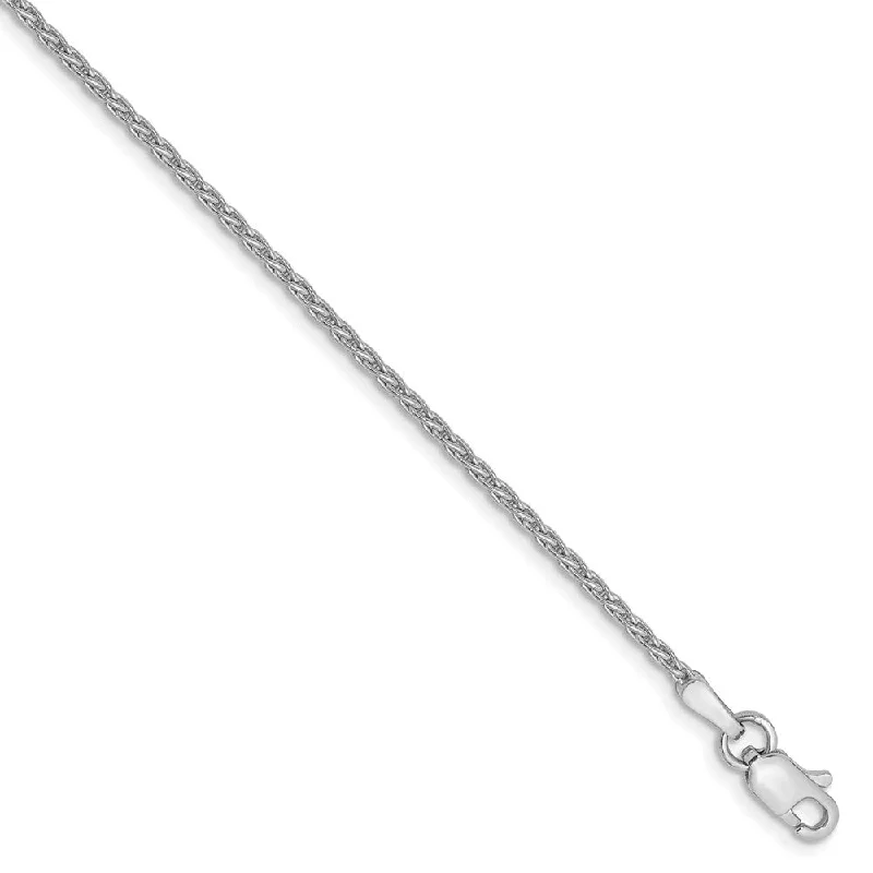 The Perfect Jewelry Piece At The Perfect Price 1.5mm, 14k White Gold, Solid Parisian Wheat Chain Anklet