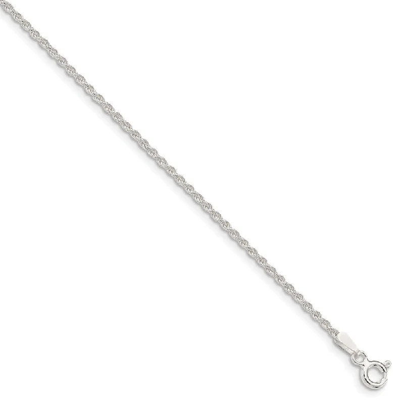 Versatile Layering Jewelry For Effortless Chic 1.5mm Sterling Silver Classic Solid Rope Chain Anklet