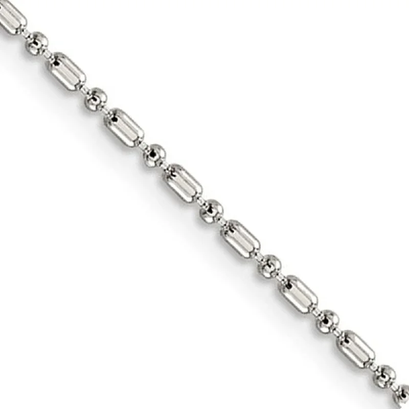 Elevate Your Jewelry Collection With Limited-Time Savings 1.5mm Sterling Silver Solid Fancy Beaded Chain Anklet