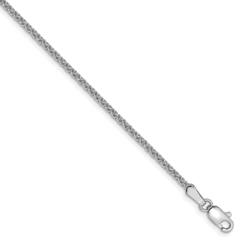 Chic, Trendy, And Affordable Jewelry Sale 1.65mm, 14k White Gold, Solid Spiga Chain Anklet