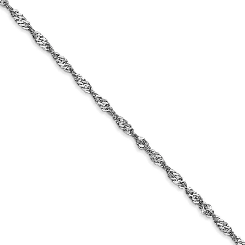 Premium Jewelry Now Available At Special Discounts 1.9mm 14k White Gold Diamond Cut Singapore Chain Bracelet & Anklet Premium Jewelry Now Available At Special Discounts 1.9mm 14k White Gold Diamond Cut Singapore Chain Bracelet & Anklet