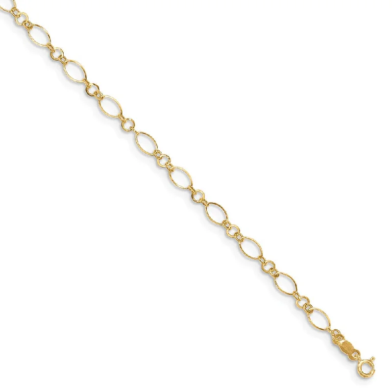Best Jewelry Sale Prices – Limited-Time Offer 14k Gold Anklet with Extension, 9-10 Inch