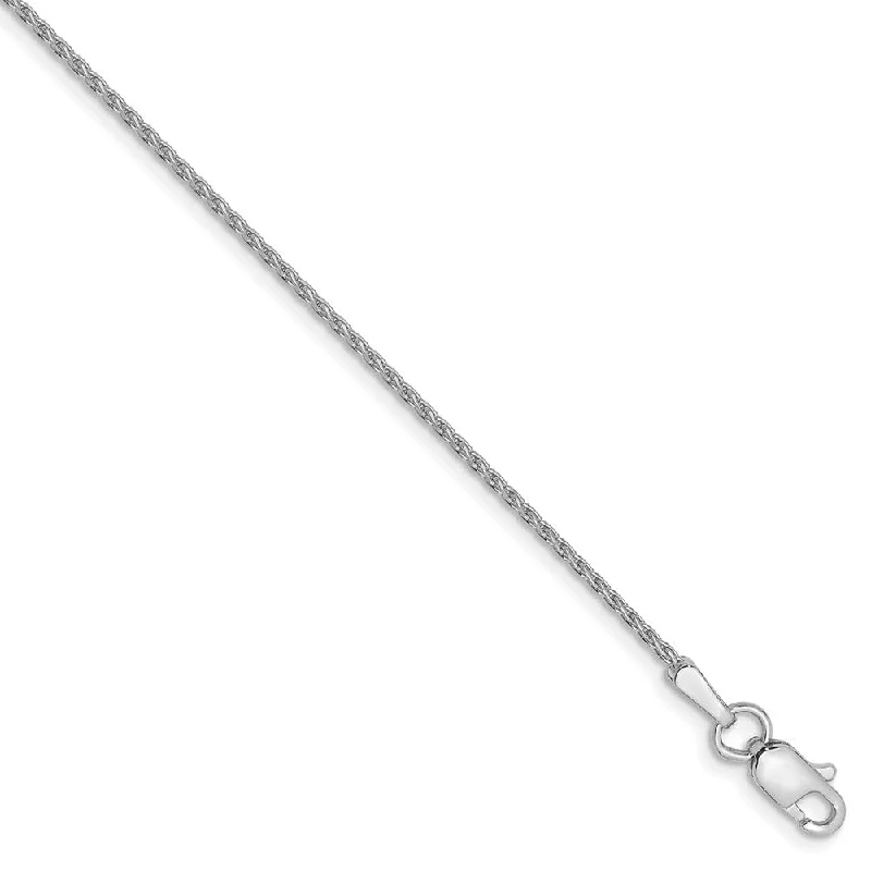 Get Your Favorite Jewelry At The Best Price 14k White Gold 1mm Diamond Cut Round Wheat Chain Anklet