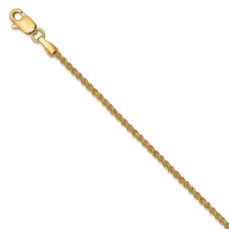 Beautiful Jewelry, Breathtaking Discounts – Hurry In 14k Yellow Gold 1.5mm Solid Wheat Chain Anklet, 10 Inch
