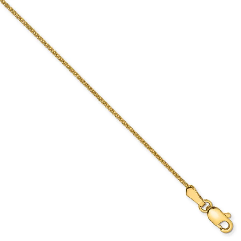 Your Perfect Accessory Now At The Best Price 1mm, 14k Yellow Gold, Diamond Cut Solid Spiga Chain Anklet