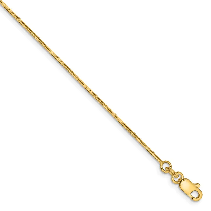 Exclusive Gemstone Jewelry At Special Prices 1mm, 14k Yellow Gold, Octagonal Snake Chain Anklet or Bracelet Exclusive Gemstone Jewelry At Special Prices 1mm, 14k Yellow Gold, Octagonal Snake Chain Anklet or Bracelet