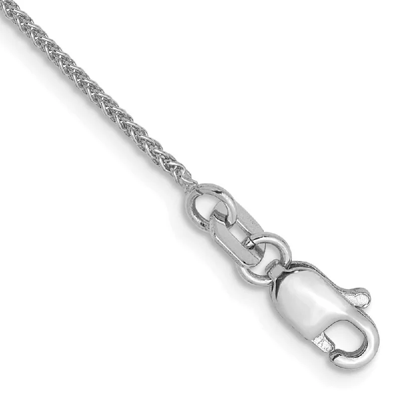 1mm 14K Yellow or White Gold Solid Spiga Chain Anklet, 9 Inch