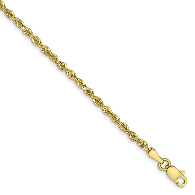 Seasonal Jewelry Deals – Elevate Your Style 2.25mm 10k Yellow Gold D/C Quadruple Rope Chain Anklet