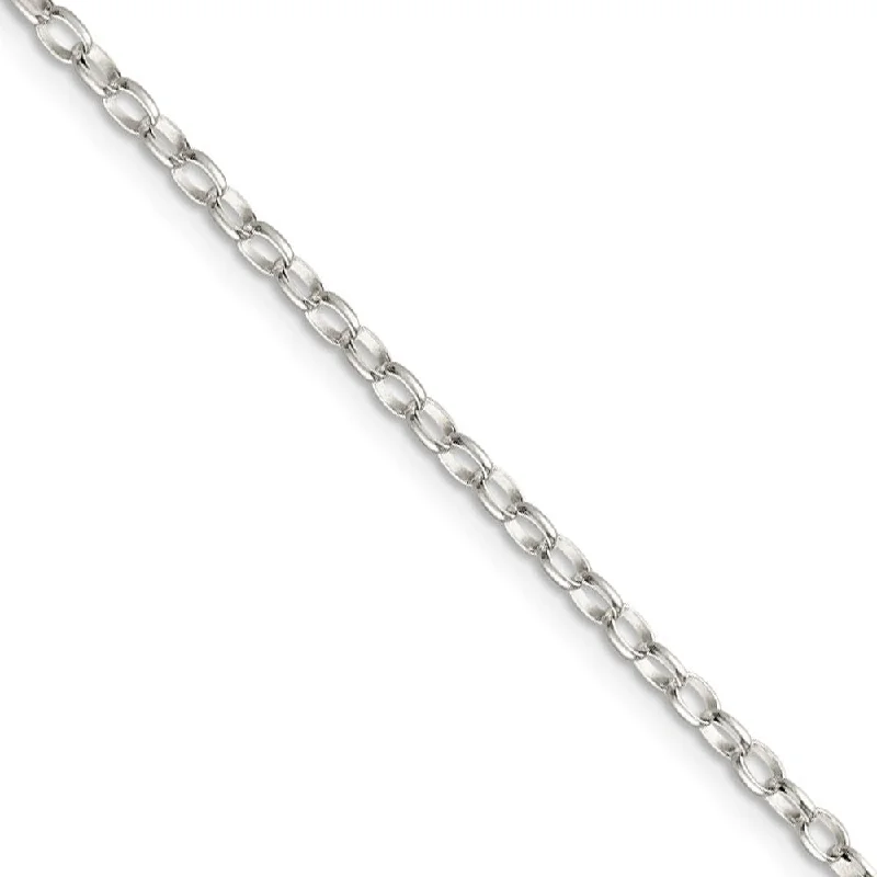Jewelry Clearance Event – Last Chance For Stunning Deals 2.5mm Sterling Silver Solid Oval Rolo Chain Anklet, 9 Inch