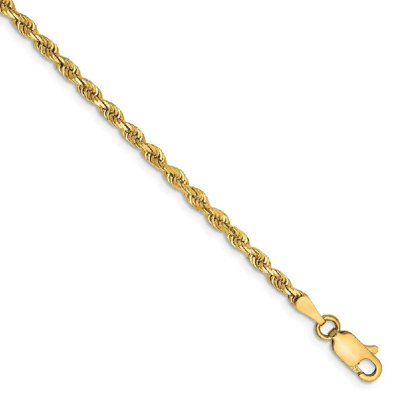 Limited-Stock Jewelry Sale – Once It's Gone, It's Gone 2.75mm, 14k Yellow Gold, D/C Quadruple Rope Chain Anklet or Bracelet Limited-Stock Jewelry Sale – Once It's Gone, It's Gone 2.75mm, 14k Yellow Gold, D/C Quadruple Rope Chain Anklet or Bracelet