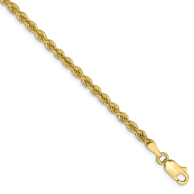 Bestselling Jewelry At Special Promotional Rates 2.75mm, 14k Yellow Gold, Handmade Solid Rope Chain Anklet or Bracelet Bestselling Jewelry At Special Promotional Rates 2.75mm, 14k Yellow Gold, Handmade Solid Rope Chain Anklet or Bracelet