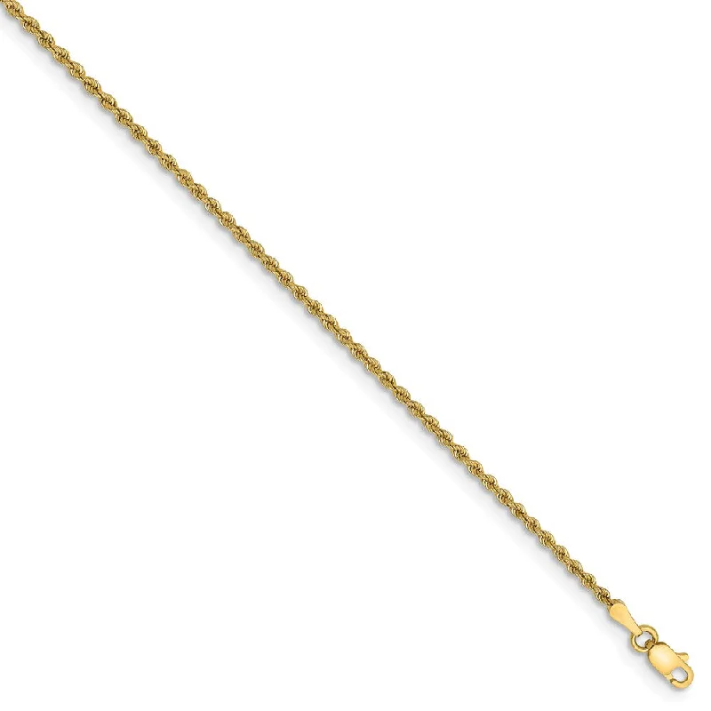 Celebrate With Sparkle – Jewelry Sale Now Live 2mm, 14k Yellow Gold, Handmade Solid Rope Chain Anklet or Bracelet