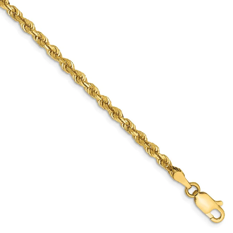 Special Sale On Handcrafted Jewelry – Shop Today 3mm, 14k Yellow Gold, D/C Quadruple Rope Chain Anklet or Bracelet