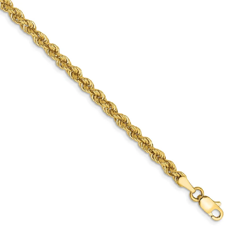 Discounted Jewelry For A Glamorous Look 3mm, 14k Yellow Gold, Handmade Solid Rope Chain Anklet or Bracelet Discounted Jewelry For A Glamorous Look 3mm, 14k Yellow Gold, Handmade Solid Rope Chain Anklet or Bracelet