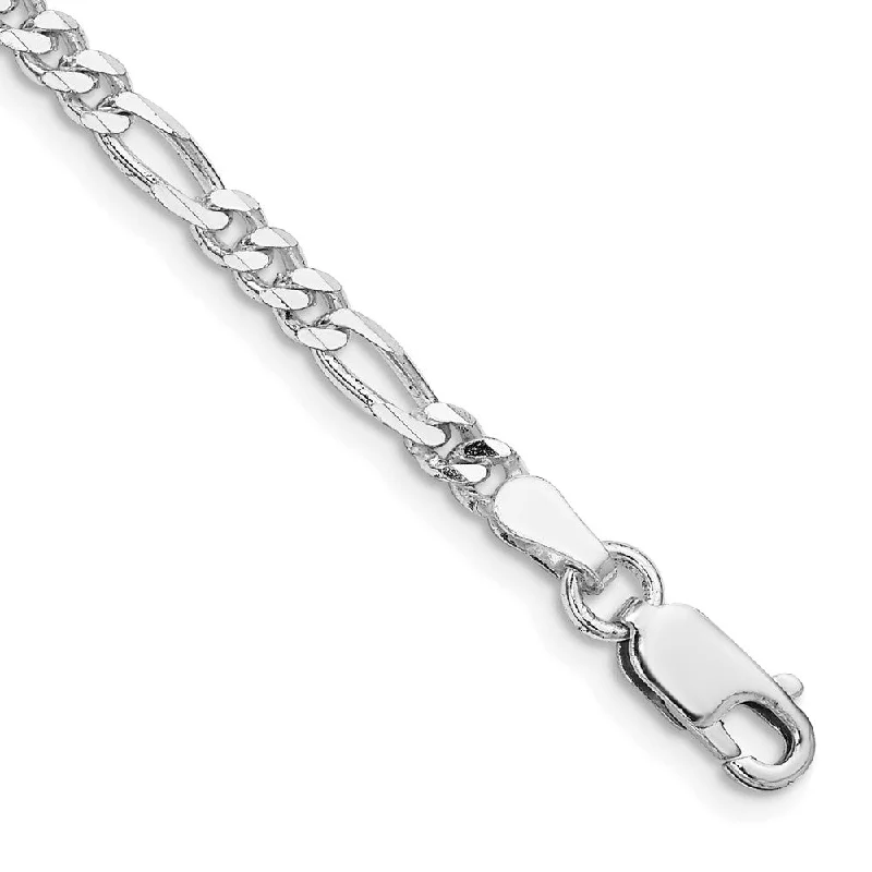 Dazzling Deals On Necklaces, Bracelets, And More 4mm Rhodium Plated Sterling Silver Solid Figaro Chain Anklet, 9 Inch