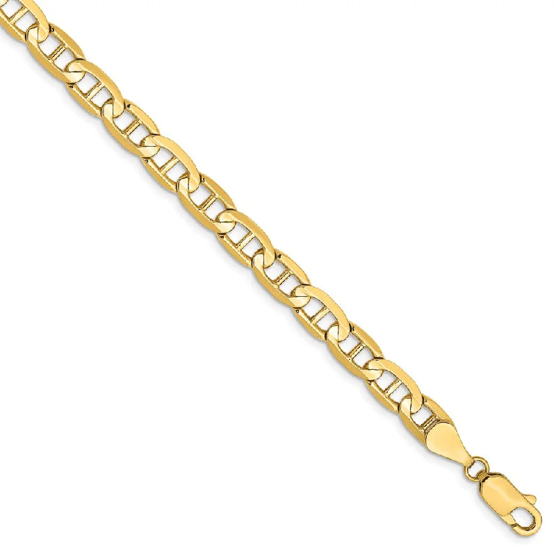 The Biggest Jewelry Sale Of The Year Is Here 5.25mm, 14k Yellow Gold, Concave Anchor Chain Anklet or Bracelet