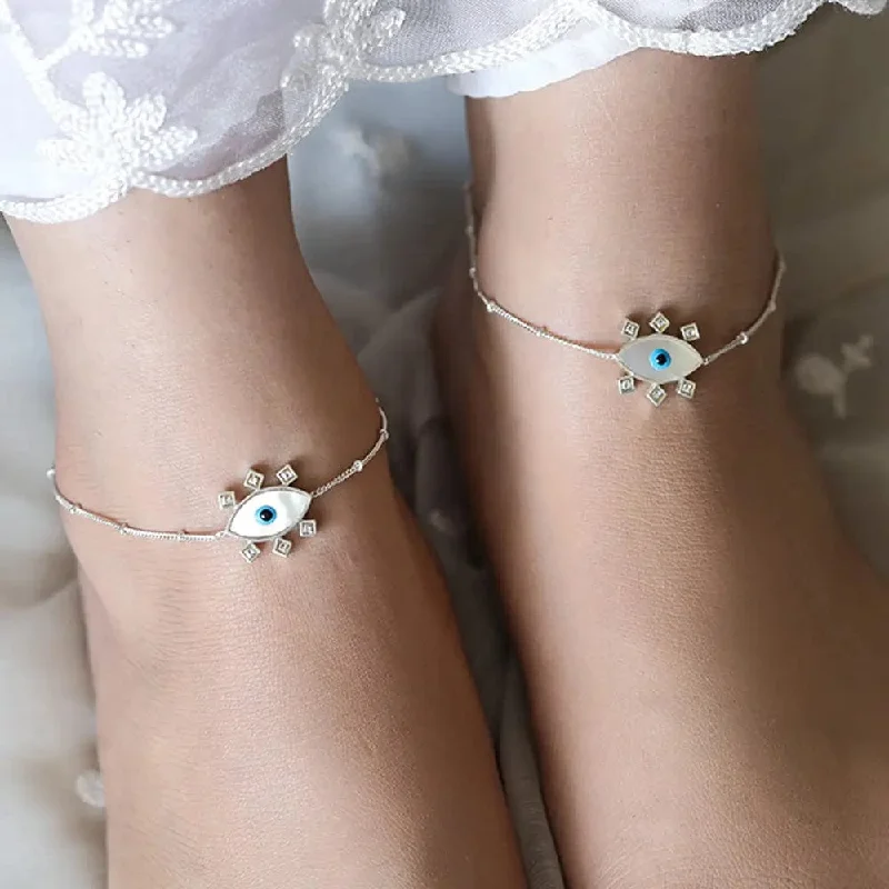 Evil Eye Silver Anklet