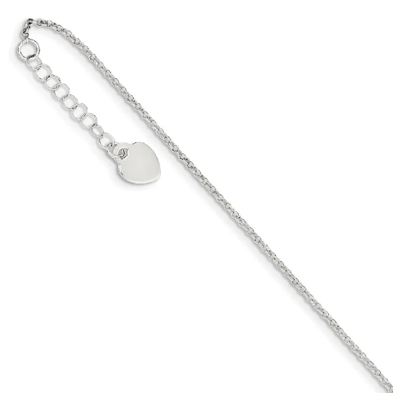 High-End Sparkle, Low-End Prices – Jewelry Sale Live Sterling Silver 1.5mm Cable Chain And Polished Heart Anklet, 9-10 Inch