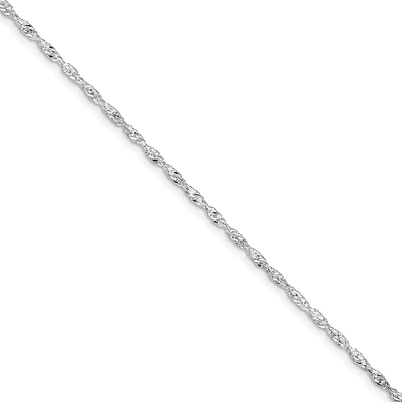 The Perfect Jewelry Piece At The Perfect Discount Sterling Silver 2mm Twisted Singapore Chain Anklet, 9-10 Inch
