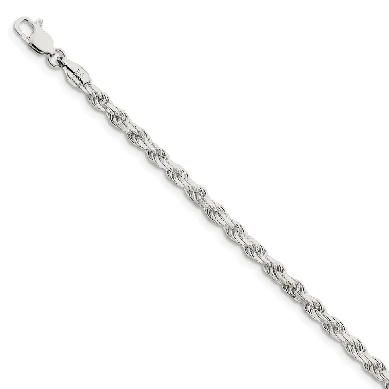 Unique Jewelry For Less – Shop The Sale Now Sterling Silver 3.5mm Diamond-cut Rope Chain Anklet, 9 Inch