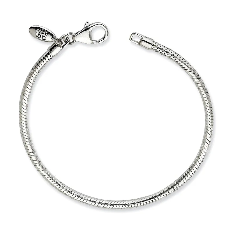 Flash Sale On Stunning Jewelry – Don't Miss Out Sterling Silver 3mm Snake Chain Starter Bead Charm Bracelet or Anklet