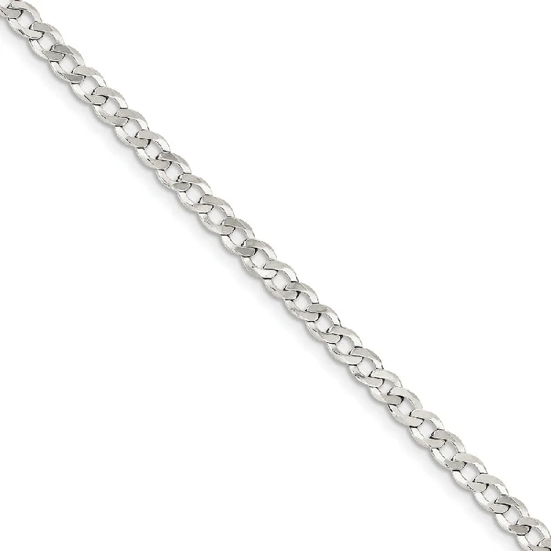 Must-Have Jewelry Pieces At Reduced Prices Sterling Silver 4.5mm Solid Flat Curb Chain Bracelet And Anklet, 9 In