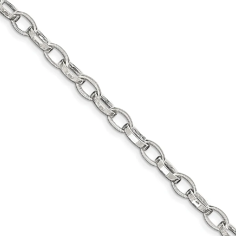 Shop Stylish Jewelry Now And Save Big Sterling Silver 5mm, Fancy Oval Flat Link Anklet Shop Stylish Jewelry Now And Save Big Sterling Silver 5mm, Fancy Oval Flat Link Anklet