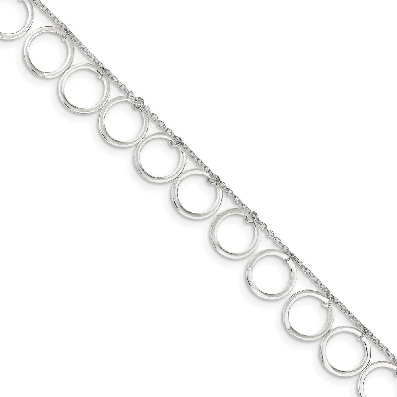 Sparkle For Less – Shop Our Limited-Time Jewelry Deals Sterling Silver Dangle Circles Anklet, 10 Inch
