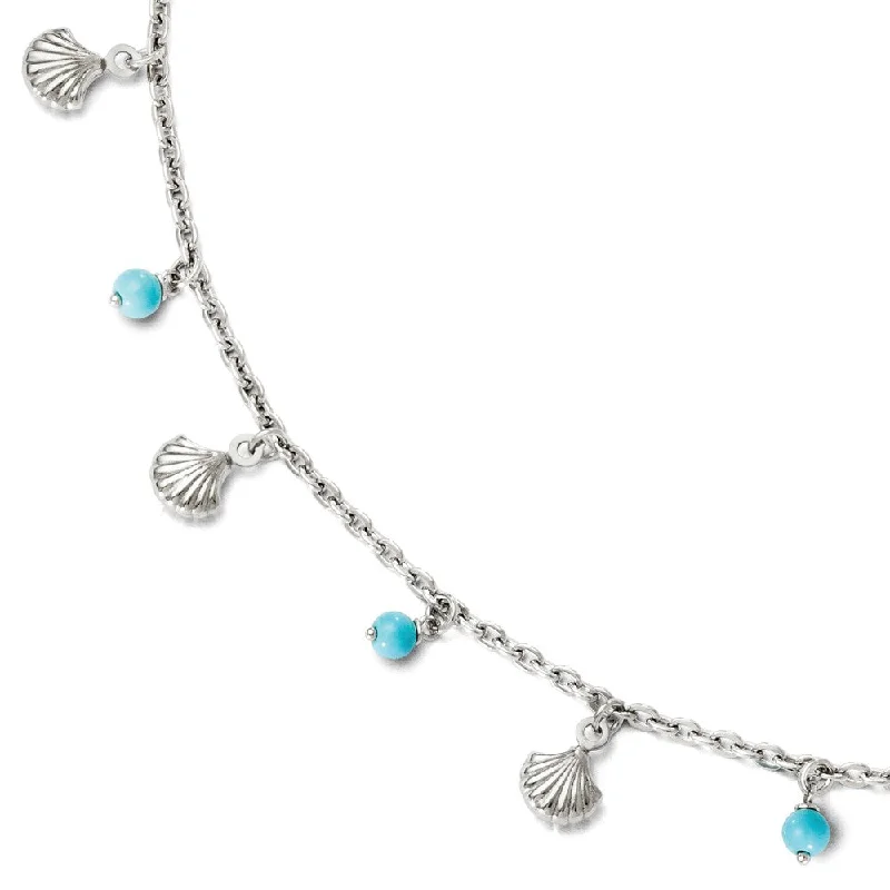 Luxury Meets Affordability – Jewelry Sale Now Live Sterling Silver Turquoise Bead And Sea Shell Dangle Anklet, 9-10 Inch Luxury Meets Affordability – Jewelry Sale Now Live Sterling Silver Turquoise Bead And Sea Shell Dangle Anklet, 9-10 Inch