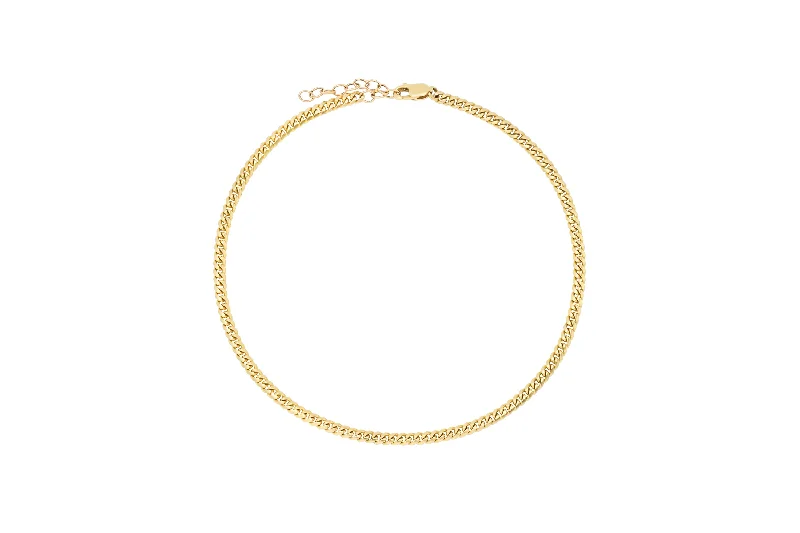 Thin Cuban Link Anklet