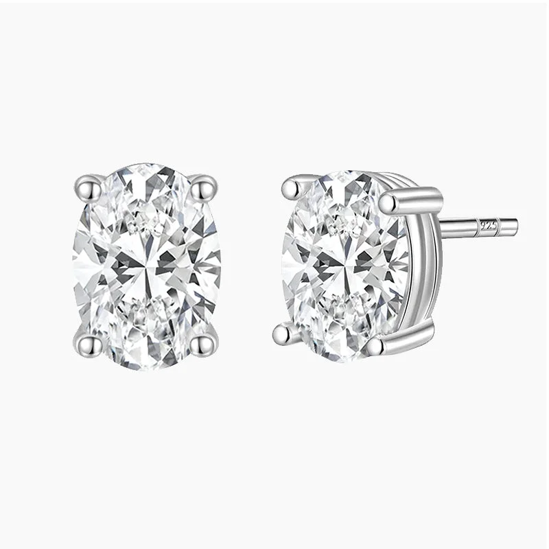 Fashion-Forward Jewelry At Incredible Prices 925 Sterling Silver Oval Stud Earrings