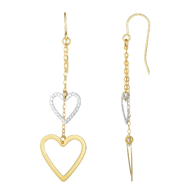 Fashion-Forward Jewelry At Incredible Prices 10K Gold Double Heart Drop Earring